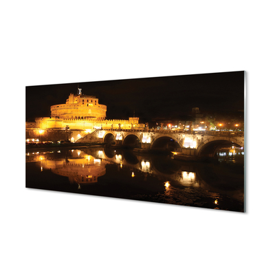 Skleněný panel Rome River mosty v noci