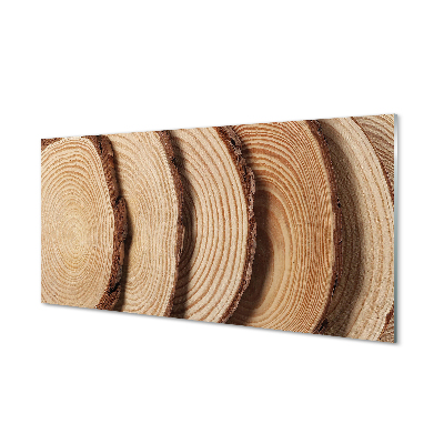 Skleněný panel plátky obilí dřeva