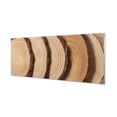 Skleněný panel plátky obilí dřeva