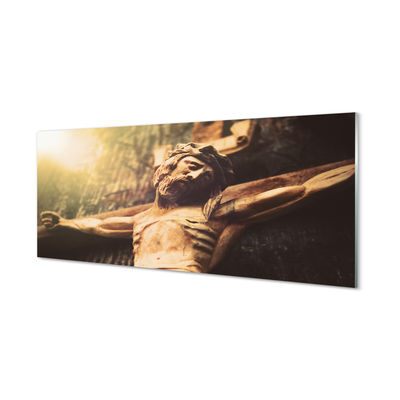 Skleněný panel Ježíš ze dřeva