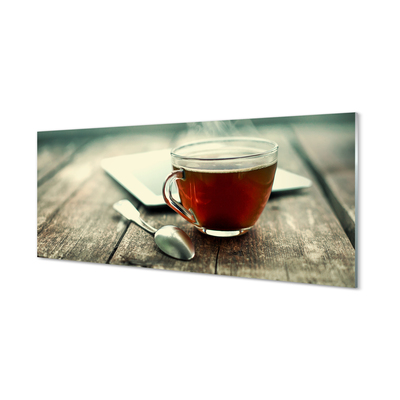 Skleněný panel Ohřívat lžičku čaje