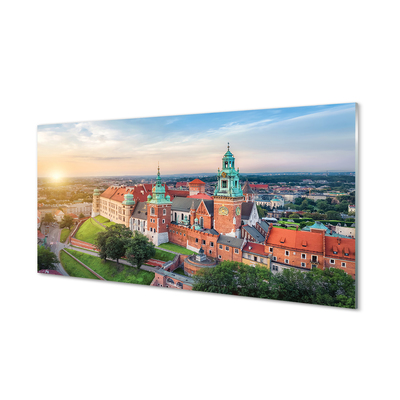 Skleněný panel Krakow castle panorama svítání