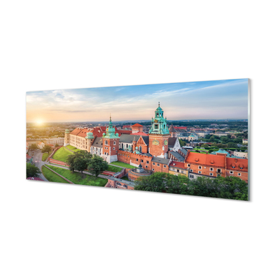 Skleněný panel Krakow castle panorama svítání
