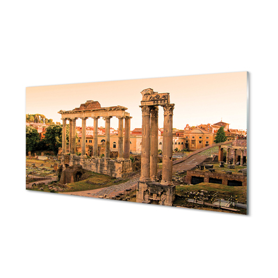 Skleněný panel Řím Roman Forum svítání