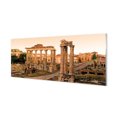 Skleněný panel Řím Roman Forum svítání