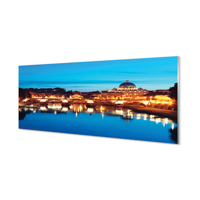 Skleněný panel Rome River mosty západ slunce