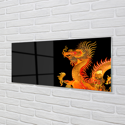 Skleněný panel Japonský zlatý drak