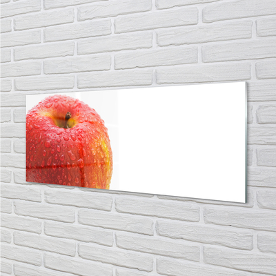 Skleněný panel Kapičky vody na jablko