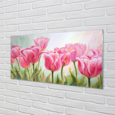 Skleněný panel tulipány obrázek