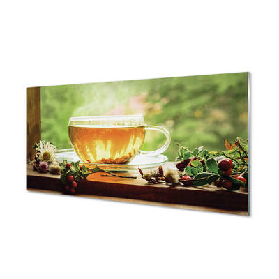 Skleněný panel čaje byliny horké