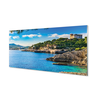 Skleněný panel Španělsko Mořské pobřeží horách