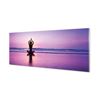 Skleněný panel Žena moře Yoga
