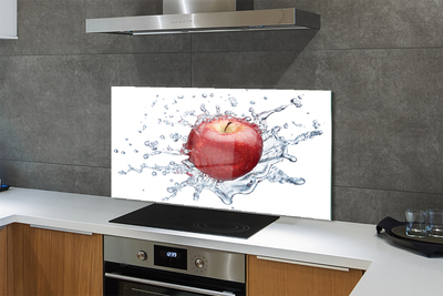 Skleněný panel Červené jablko ve vodě
