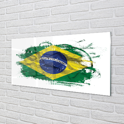 Skleněný panel brazilská vlajka