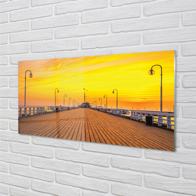 Skleněný panel Gdańsk Pier sea sunset