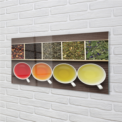 Skleněný panel čaje byliny