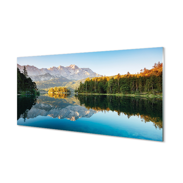Skleněný panel Německo Mountain forest lake