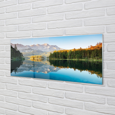 Skleněný panel Německo Mountain forest lake