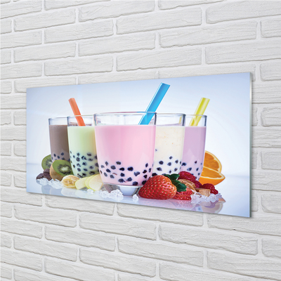 Skleněný panel Mléčné koktejly s ovocem