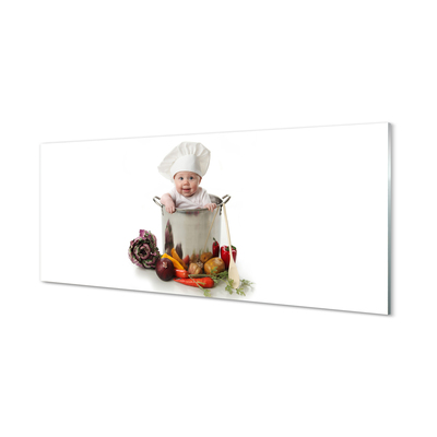 Skleněný panel Dětské zeleniny v hrnci
