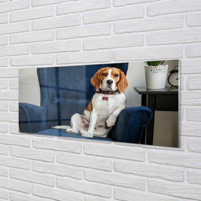 Skleněný panel sedící pes