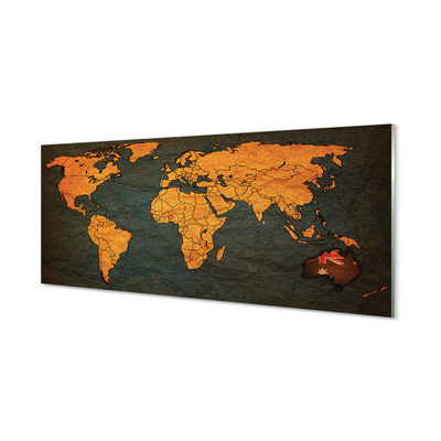 Skleněný panel gold mapa
