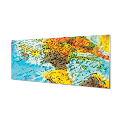 Skleněný panel zeměkoule mapa