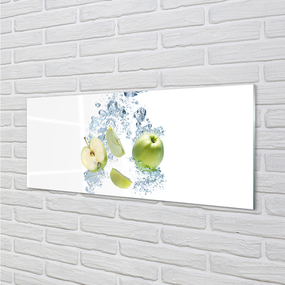 Skleněný panel Voda jablko nakrájený