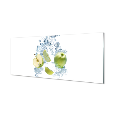 Skleněný panel Voda jablko nakrájený