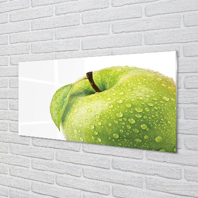 Skleněný panel Jablko zelená vodní kapky