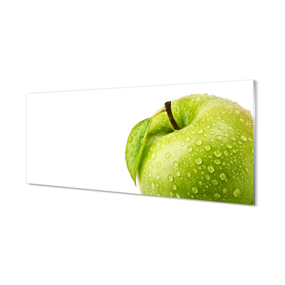 Skleněný panel Jablko zelená vodní kapky