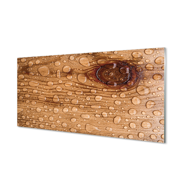 Skleněný panel Kapky vody dřeva