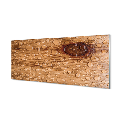 Skleněný panel Kapky vody dřeva