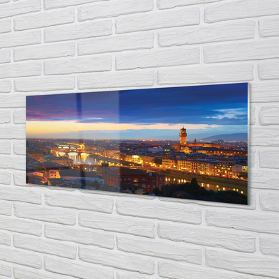 Skleněný panel Itálie Night panorama mostů
