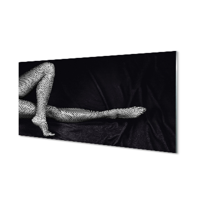 Skleněný panel Černé a bílé síťované nohy