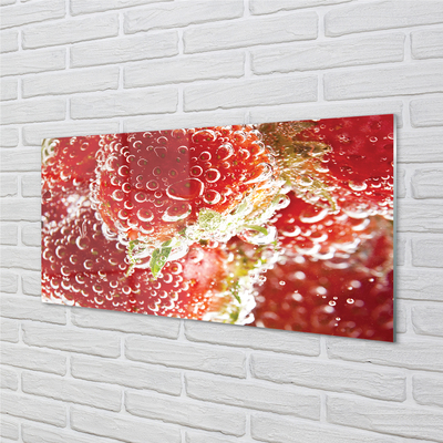 Skleněný panel mokré jahody