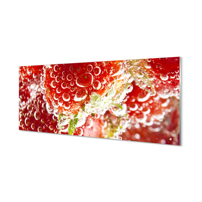 Skleněný panel mokré jahody