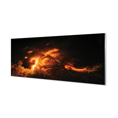 Skleněný panel ohnivý drak