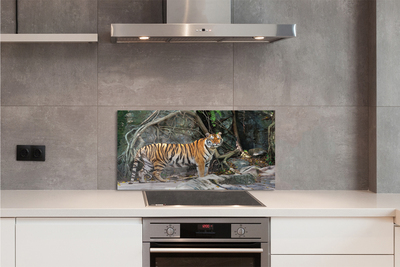 Skleněný panel tygr džungle