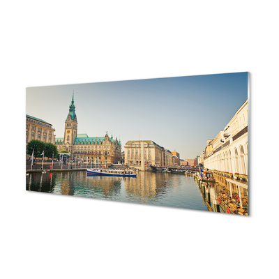 Skleněný panel Německo Hamburg River katedrála