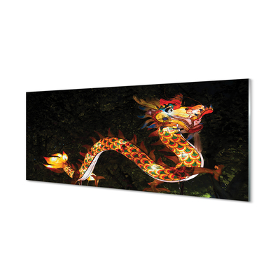 Skleněný panel Japonský drak osvětlené