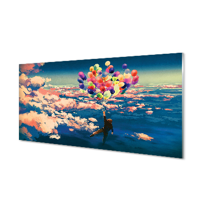 Skleněný panel Oblohy zataženo balóny