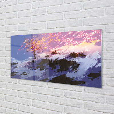Skleněný panel Zimní strom top