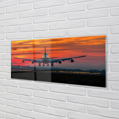 Skleněný panel West mraky letadla