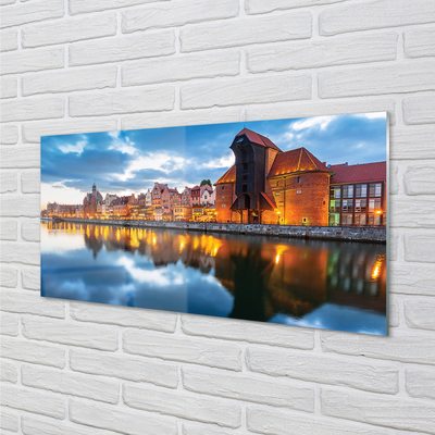 Skleněný panel Gdańsk říční budovy