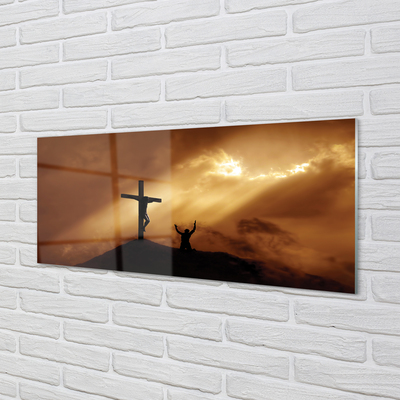 Skleněný panel Jesus Cross Light