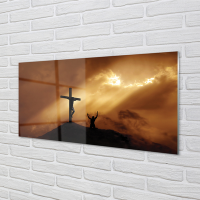 Skleněný panel Jesus Cross Light