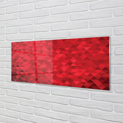 Skleněný panel Červené vzor trojúhelníky