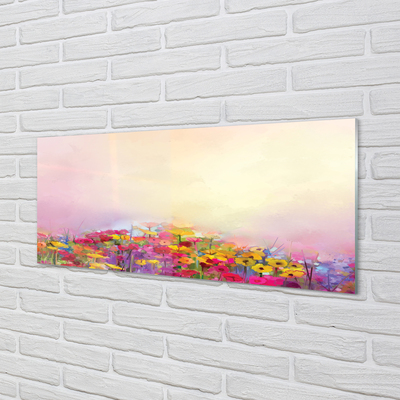 Skleněný panel Obrázek květiny nebe