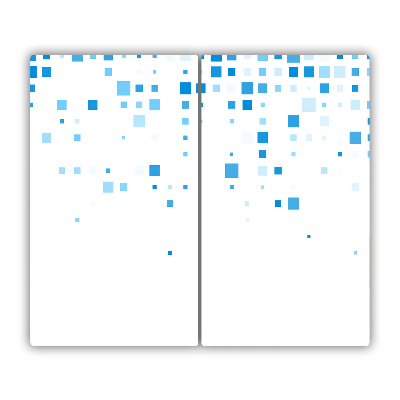 Skleněná krájecí deska Modré čtverce